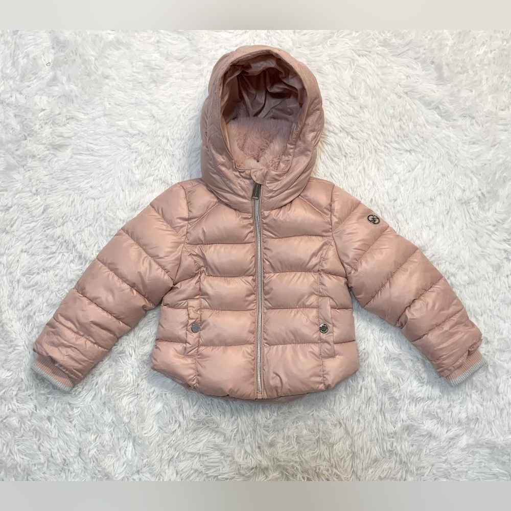 Michael Kors Girls Light Pink Puffer Coat